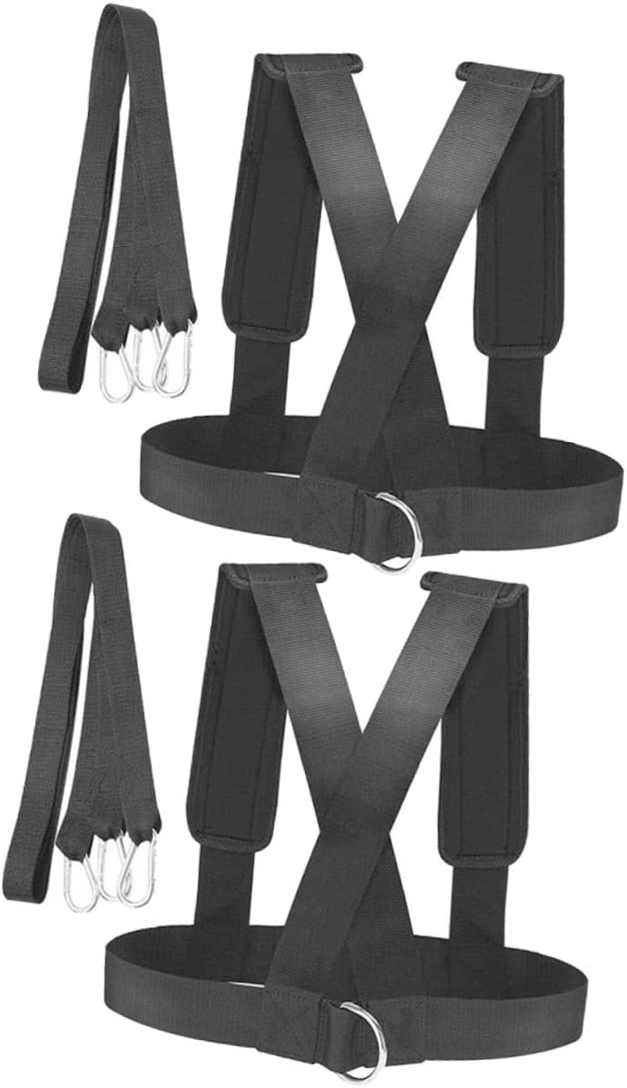 BESPORTBLE 2pcs Weight Bearing Training Belt with Padded Shoulder Straps for Resistance Running and Fitness Elastic Harness for Enhanced Physical Exercise and Shoulder Support