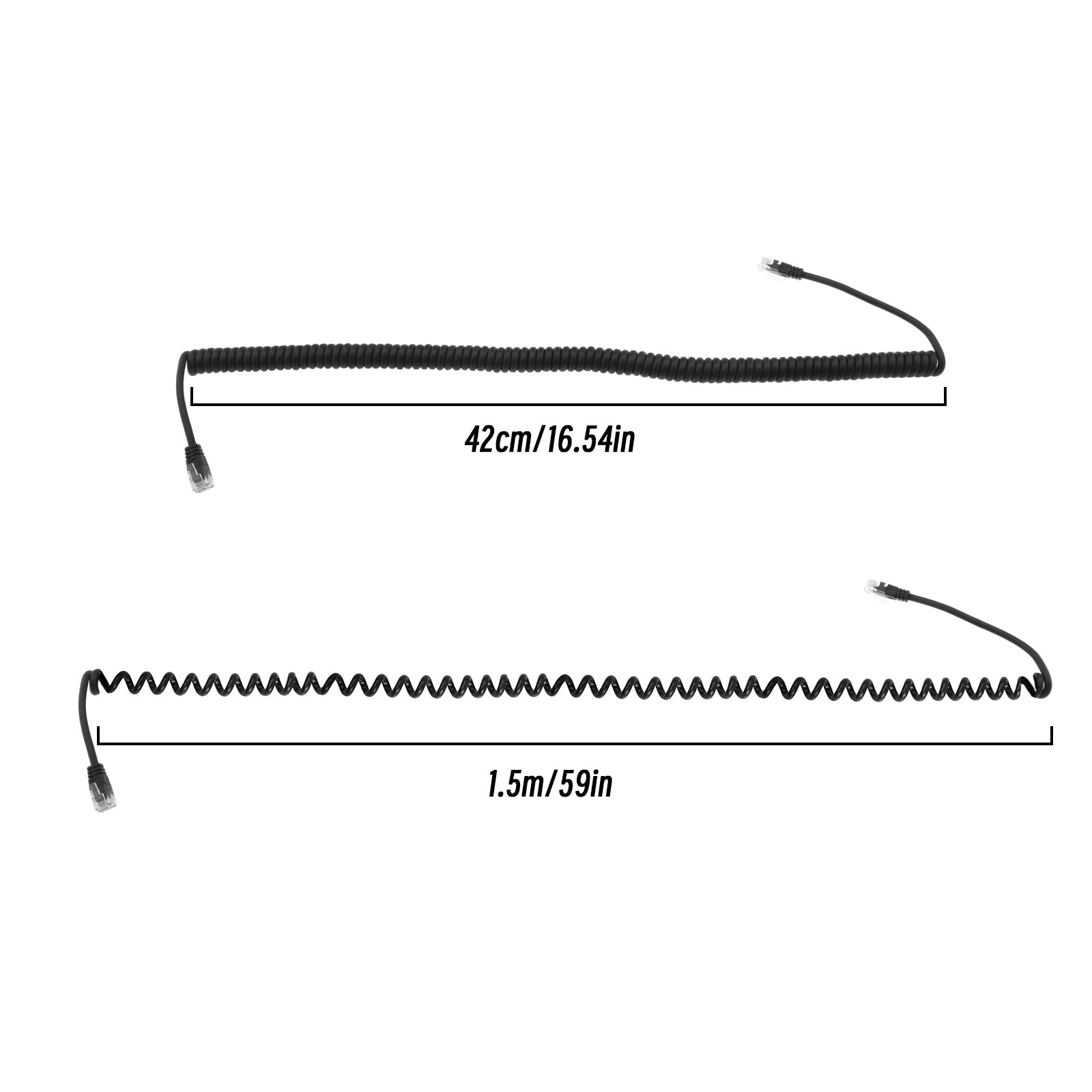 EMSea RJ12 6P6C męski na męski przewód telefoniczny prosty kabel przewodowy chowany kabel sprężynowy akcesoria do linii telefonicznych linii faksowych linii drukarskich