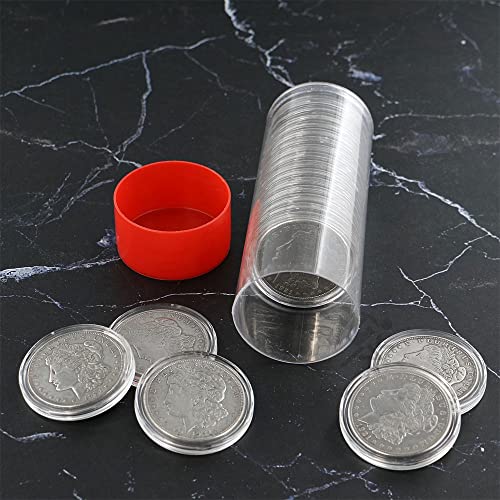 Capsulas para monedas Silver Dollar con tubo rojo miniatura 3