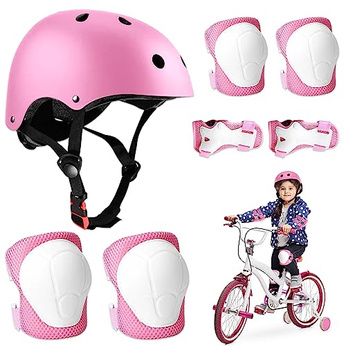 BNGXR Protection Roller Enfant, 5 in 1 Casque Vélo Enfant Set de Protection pour Garçons Filles Protège-Poignet Genouillère pour Roller Skateboard Vélo...