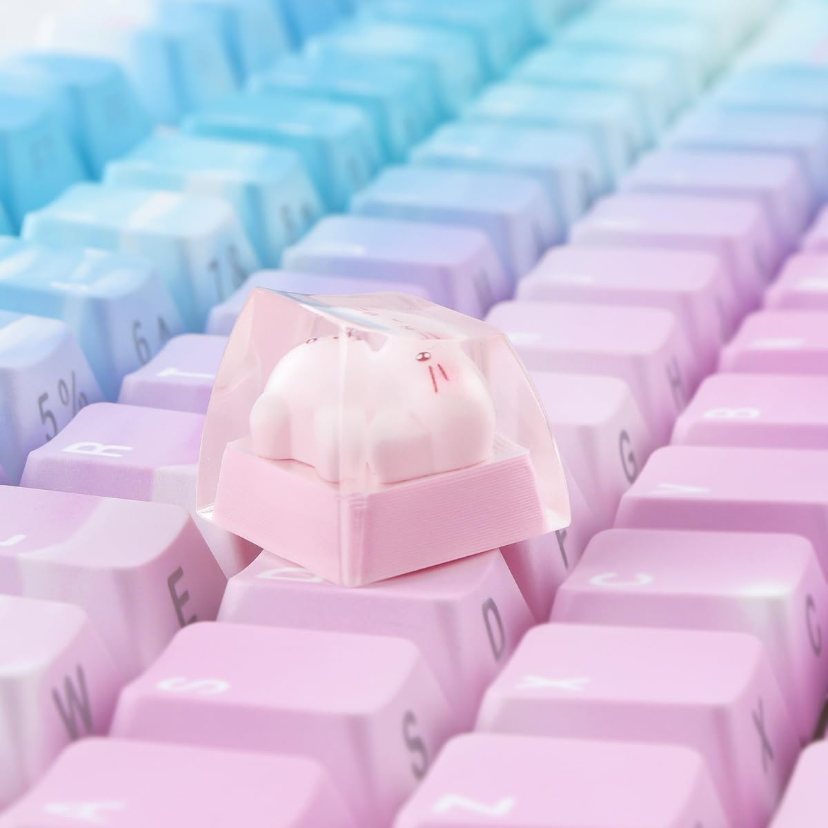 Artisan ESC Keycaps, Cute Cat Keycaps, Shine Through Resin Handmade Mechanical Keyboard DIY Personalized Custom Keycap, Single 1U Replace Key for ESC Key Mechanical Keyboard