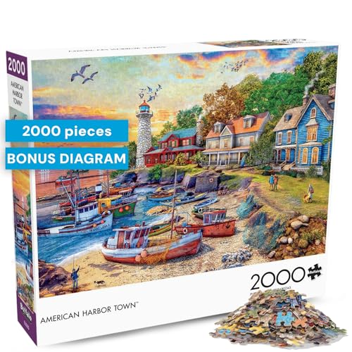 Buffalo Games - American Harbor Town by Dominic Davison 2000 Piece Puzzle for Adults