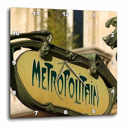 3 d Rose Wall Clock Silent 10 inch Metro Entrance Sign, Paris, France EU 09 DBN 0677 David Barnes