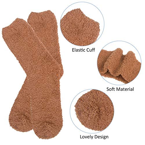 Image of Loritta 6 Pairs Womens Fuzzy Socks, Winter Warm Fluffy Slipper Socks