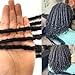 Wantoade Dreadlock Extensions Human Hair With Curly Ends 0.4cm Width 8 inch 20 Strands Natural Black Loc Extensions Curly End for Women Men