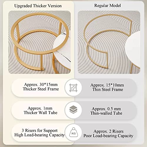 Table gigogne imitation marbre : table basse gain de place pour salon