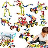 Yumiga STEM Building Toys for 3 4 5 6 7 8 Year Old Boys Girls, 125 Pcs for 5 Year Old Building Blocks Educational STEM Kit Learning Creative Toys for 3-5 4-8 5-7 6-8 Kids, Birthday Gifts for Kids