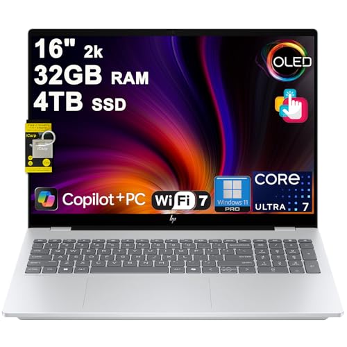 HP OmniBook 7 AI m[gp\R 16C` 2k (2048x1280) OLED Touch (HDR 500nits, 100% DCI-P3) Intel 16RA Ultra 7 255H 32GB RAM 4TB SSD fUC