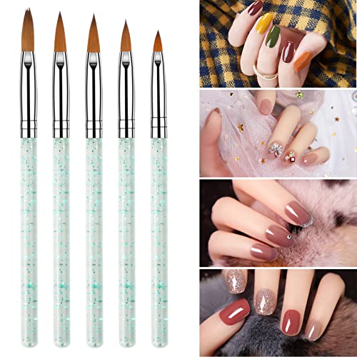 5 Stück Pinselset für Nailart Acryl Gel Nagel Kunst Pinsel Nageldesign Pinsel Acryl Nagelbürste Nail Art Malerei… – Bild 5