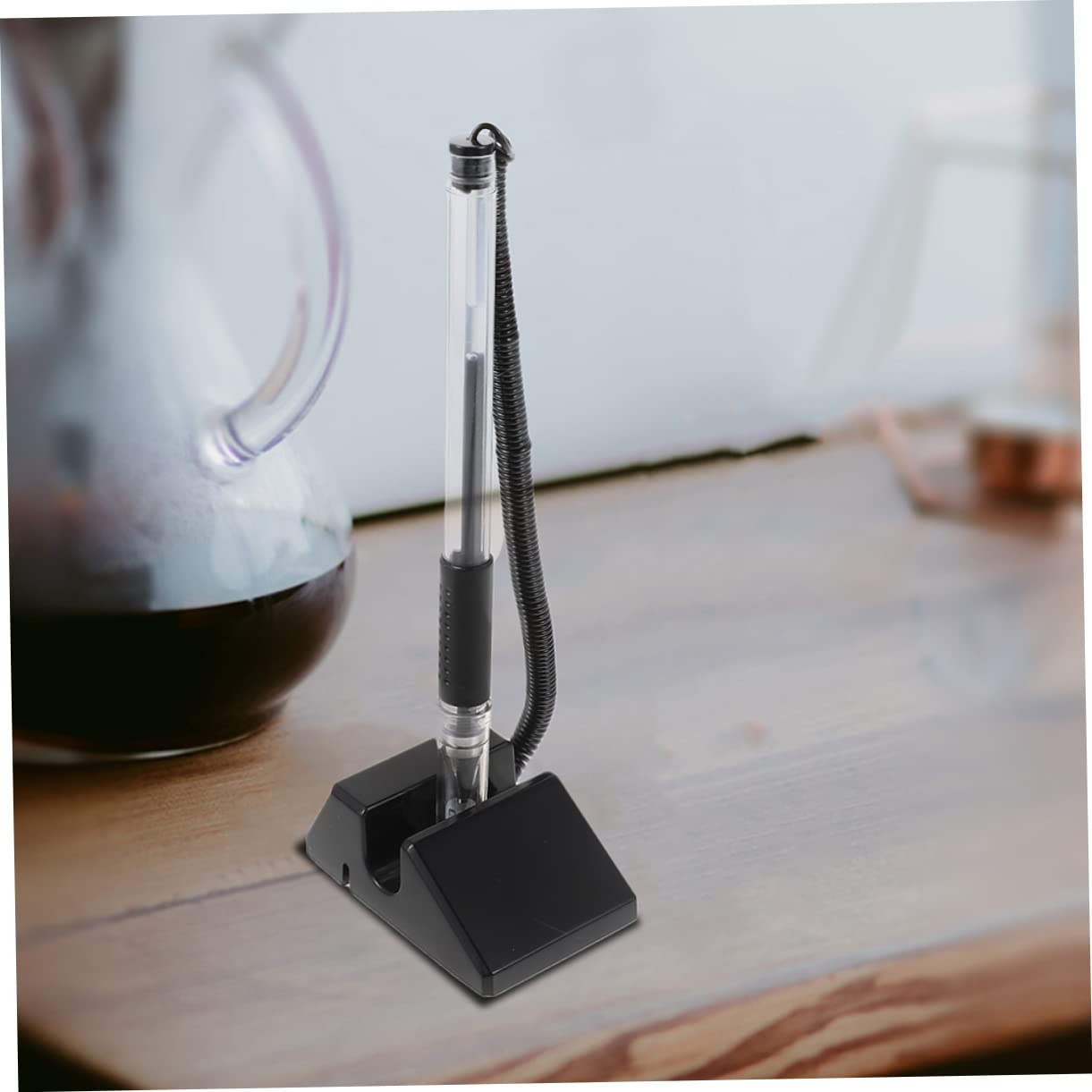 SOIMISS 3 Set Penne Gel Sicure Per Scrivania Reception Penne Da Banco Con Inchiostro Nero Per Hotel Uffici E Sportelli Design Antifurto Per Uso Professionale 4 Pezzi*3