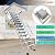 TECHTONGDA Telescoping Attic Loft Ladder, Pull Down 13 Steps Ceiling Attic Stairs, White Folding Ladder Attic Steps, Retractable Attic Ladder with 31.5 x 35.4in Open Size, 10.5ft Height for Home Refit