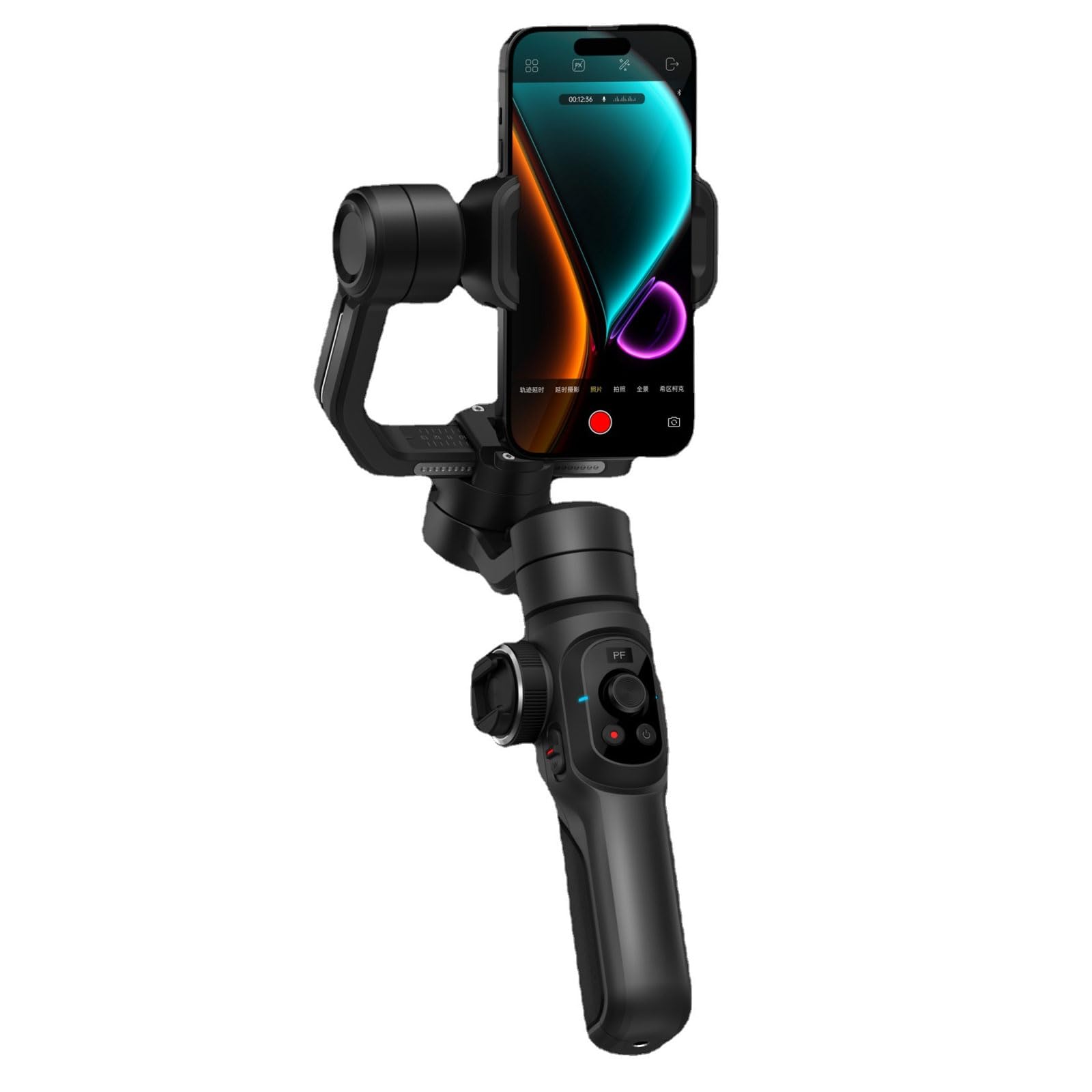 Estabilizador de teléfono para grabación de video, soporte de teléfono de seguimiento automático, estabilización de 3 ejes, palo selfie integrado, trípode y luz de relleno, portátil y plegable, kit de