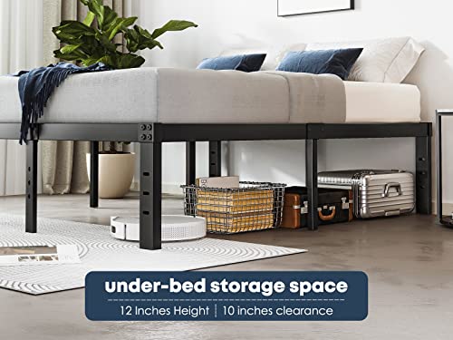 image for FSCHOS 12 Inch Metal Platform King Size No Box Spring Needed, Heavy Du