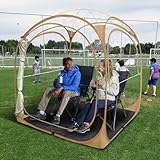 Baobrava Pop Up Sports Tent - Thick PVC, Scratch-Resistant Bubble Clear Tent, Instant Weather Proof Pod with Extra Top Cover for Soccer, Football Games, Outdoor Events, 1-2 Person
