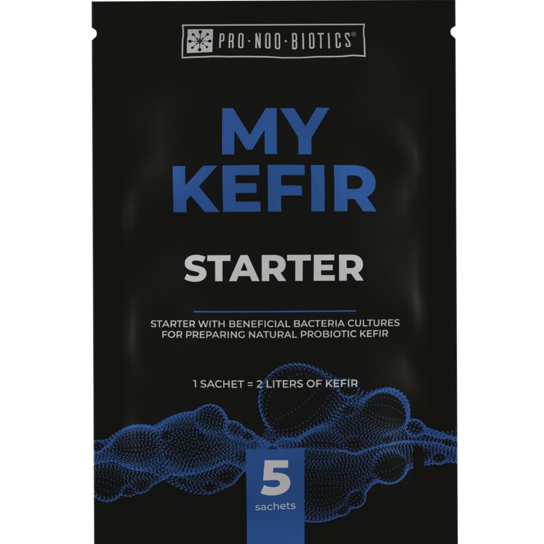 MyKefir Starter – Probiotischer Starter für hausgemachten Kefir – Mit Hohem Gehalt an Probiotischen Bakterien – 1 Beutel für 2 Liter Milch – Einfach Selbst Herzustellen