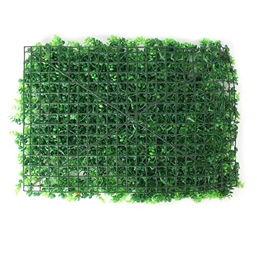 Nisorpa 12 Pack Grass Wall Panel With Flowers 16"X24" Artificial Plants Mat Privacy Fence Screen Faux Greenery Wall Backdrop Artificial Eucalyptus Leaves Boxwood Hedge Panels For Party Home Decor #TOP5
