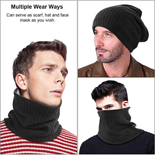 Herren Loop Winterschal Warme Gesichtsmaske - Verdickte Fleece Futter Winterkreisschal Schlauchschal Unisex Lässiger Nackenwärmer für Outdoor Motorrad Fahrrad Indoor Aktivitäten Winddichte Herre Schal