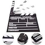 BIGOTTERS Movie Film Clap Board, Hollywood Clapper Board Wooden Film Directors Clapboard Photography Props for Movie Theme Party Decorations Night Party Accessory with Black & White, 12"x11" - Image 3