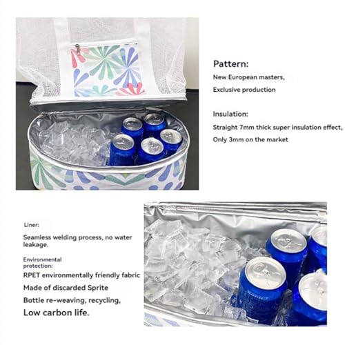 NCDUANSAN Beach bag with insulated cooler, 2-in-1 mesh beach bag, large durable travel bag, environmentally friendly handbag3