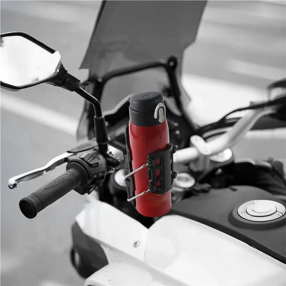Portabotellas Motocicleta Portavasos para Motocicleta, Marco De Bicicleta Tamaño Ajustable, Soporte para Botella Agua, Sin Taladro, para Botellas 1,26-3,15 Pulgadas Diámetro