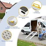 LIEKUMM 2 x 127-300 cm Auffahrrampe Rollstuhl, 300 kg Tragfähigkeit Rollstuhlrampe für Treppen, Stufen, Tragbar Teleskop Auffahrrampe für Elektro-Rollstühle, Fahrräder, Dreifach Ausziehbar