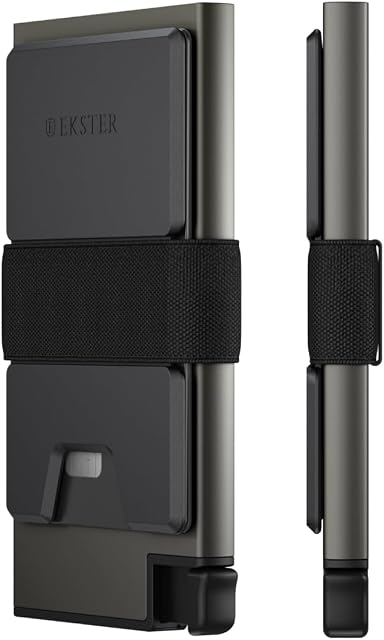 Ekster Aluminum Cardholder Wallet for Men | Metal Wallets with RFID Blocking Layer | Slim & Minimalist Aluminum Wallet with Push Button for Quick Card Access (Space Grey)