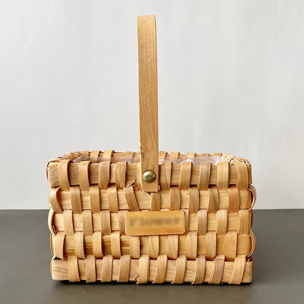 LIOONS Portapane Cesto portaoggetti in Rattan Fatto a Mano, Porta Pane in Legno Cestino per Torta Porta Pane per Frutta da Picnic Grande capacità