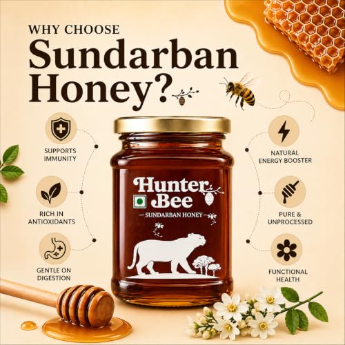 Image of Hunter BEE Sundarban Honey 340g | Wild Forest Honey | Raw & Unprocessed Natural Honey from Sundarbans | No Added Sugar | Naturally Rich in Antioxidants