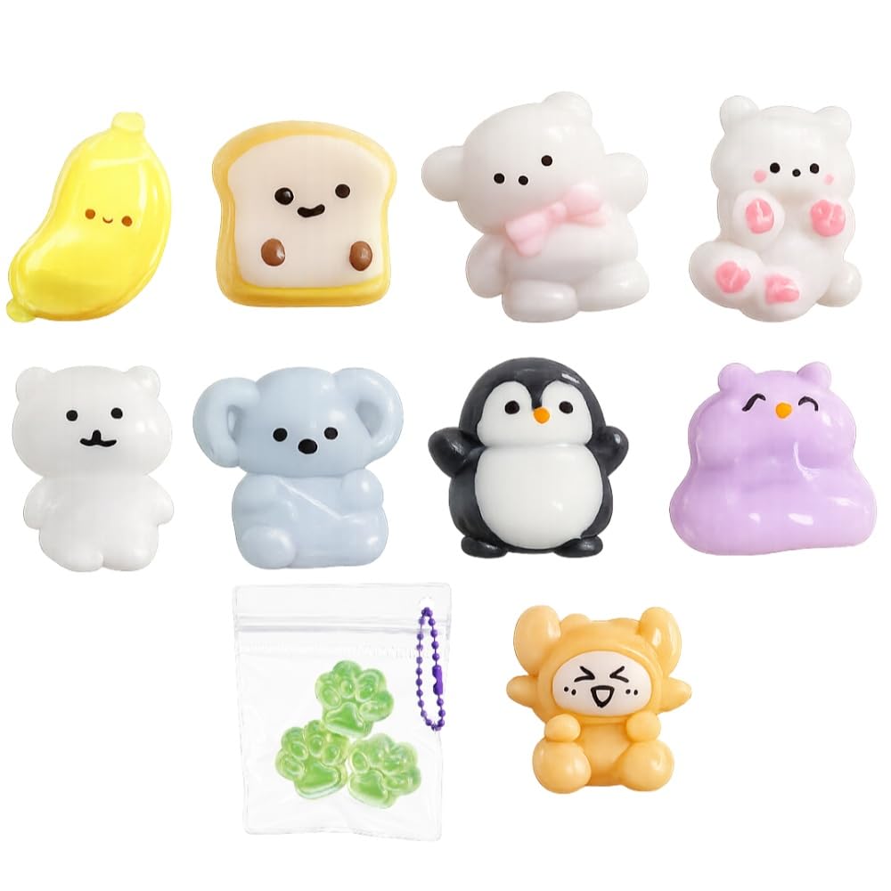 Amazon | ミニ スクイーズ キーホルダー 水感 動物 肉球 10個セット