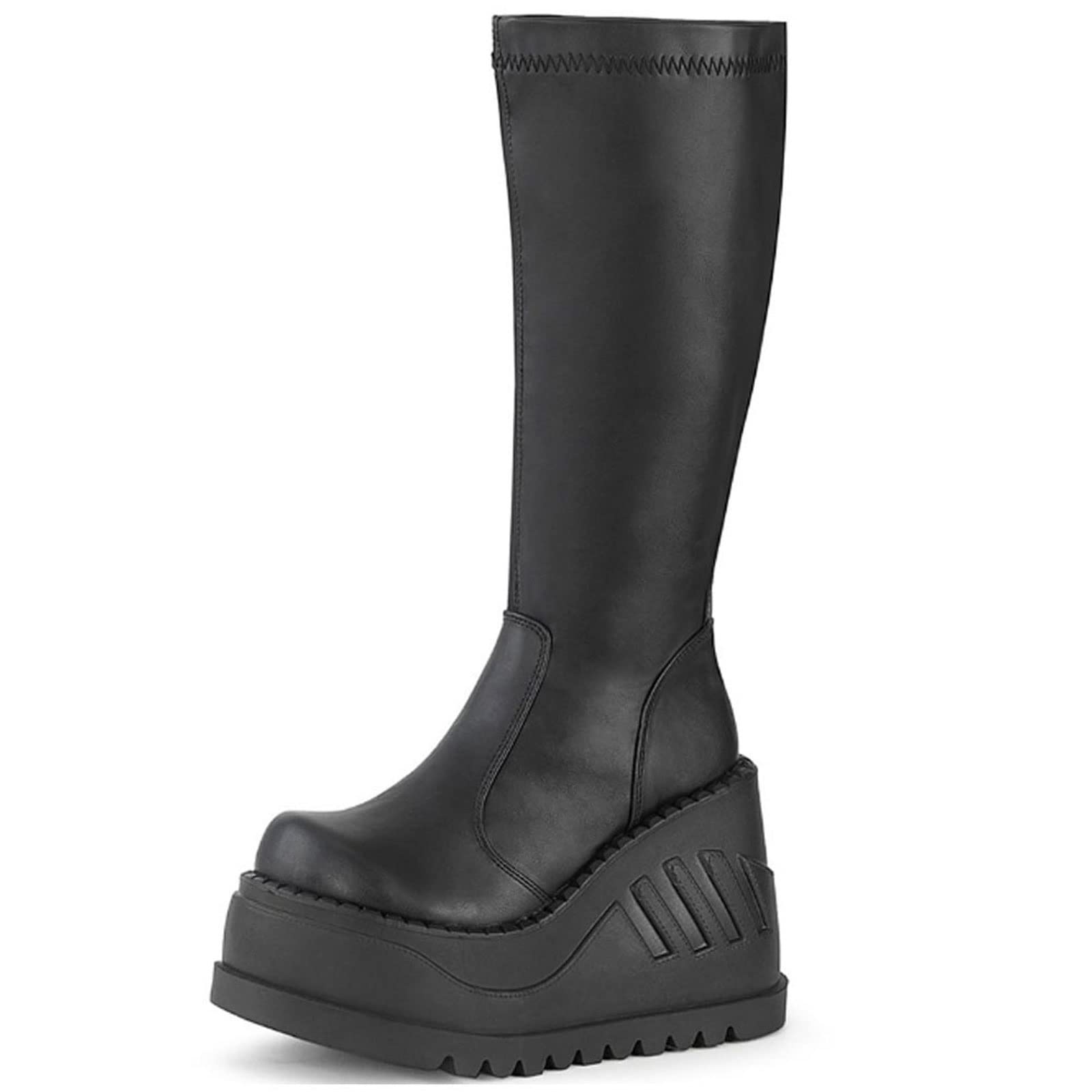 Bottes Gothiques Punk pour Femmes Anti-Fatigue Cuissardes Confortables Automne