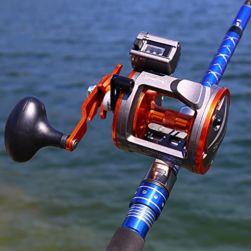 Image of Sougayilang Line Counter Trolling Reel Conventional Level Wind Fishing Reel