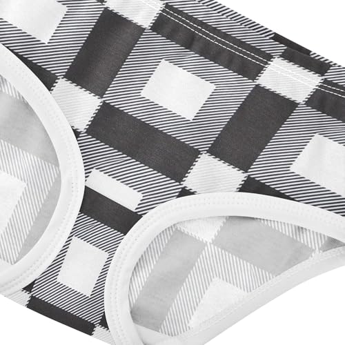 Cotton Girls Underwear Toddler Classic Black White Buffalo Plaid Cute Panties Girl Animal Briefs Girls Undies 2t4