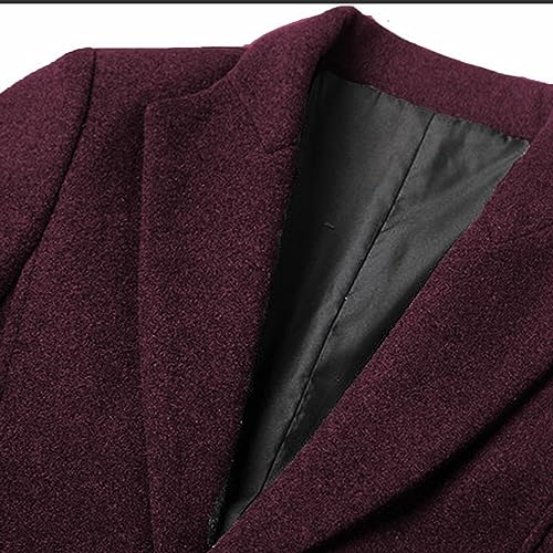 Image of Lu's Chic Men's Single Breasted Trench Coat Button Down Overcoat Warm Dress Pea Coats