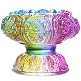 HOODANCOS Buddhistischer Kerzenhalter aus Azurblauem Stein Dekorativer Kerzenständer für Wohnraumdekoration Leichter Lampenfuß für Buddha Opferlichter