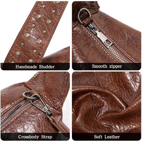 Image of Studded Purses For Women Y2k Shoulder Bag Small Vegan Leather Handbag