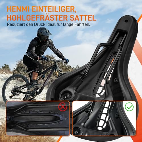 HENMI Fahrradsattel Herren Damen Weicher, Komfortabel Atmungsaktiv Stoßdämpfend Ergonomisch Fahrrad Sattel für Mountainbike MTB Trekking E-Bike Rennrad Fahrradsitz (3.0 Sitzkissen-Rauten-Muster)