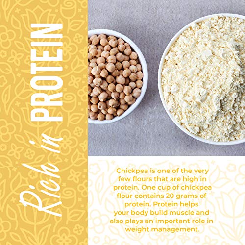 image for Herbaila Chickpea Flour 2lbs / 32oz, Stone Ground Chickpea/Garbanzo be