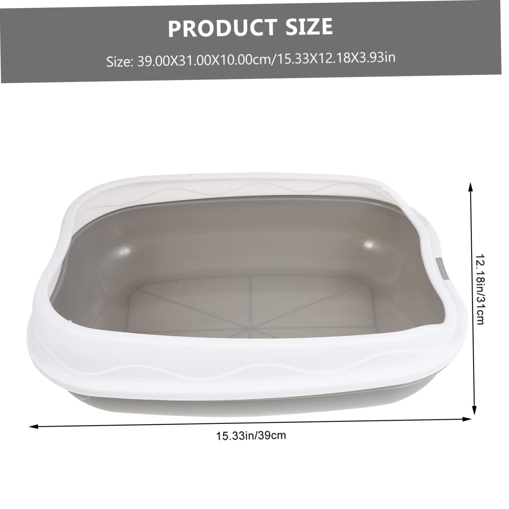 CORHAD 1Set Semi Enclosed Cat Litter Box Kit Splash Pet Toilet for Kittens Grey Color Durable Material Easy to Design for Home Use