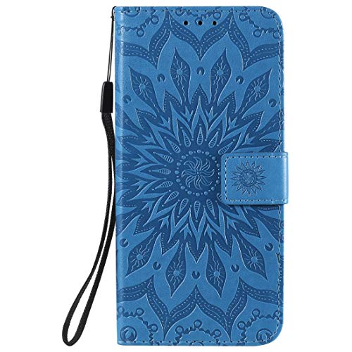 Bolsas para celular Motorola Moto G8 Power Lite em relevo padrão de girassol horizontal capa flip de