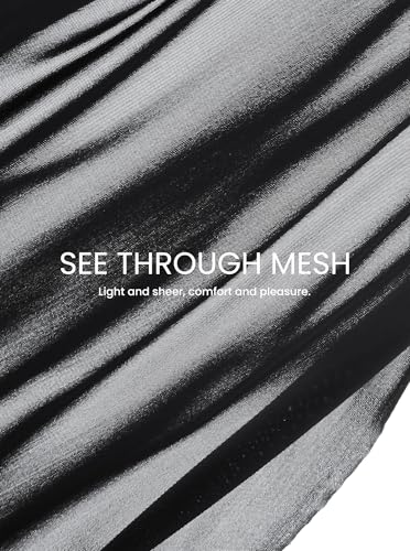 DOBREVA Women's Triangle Mesh Bralette Sexy Sheer Plunge Wireless Bra Lace Trim2