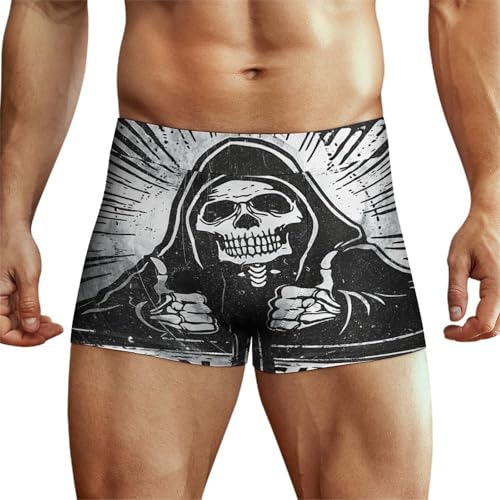 Retro Horror Grim Reaper Men's Boxer Brief Boxer Shorts Print Underwear Stretch Boxer Trunk Soft