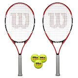 Wilson Federer 26 - Raqueta de tenis (2 unidades, incluye pelotas)