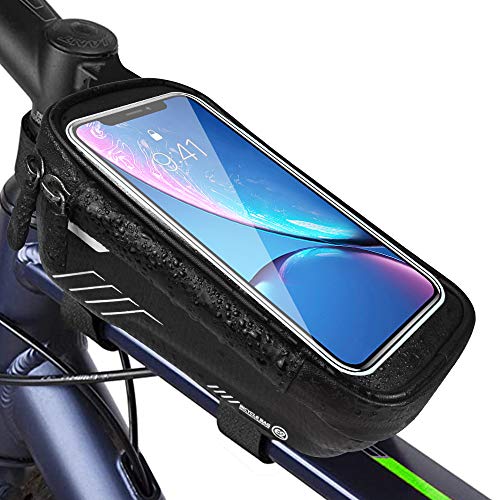Fahrrad Rahmentasche wasserdichte Fahrradtasche,Aufbewahrungstasche mit Touchscreen wasserdichte Rahmentasche für GPS und Smartphones unter 6