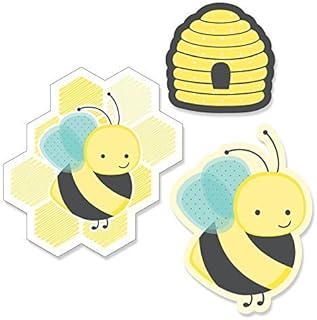 Big Dot of Happiness Honey Bee - DIY Shaped Baby Shower or Birthday Party Cut-Outs - 24 Count