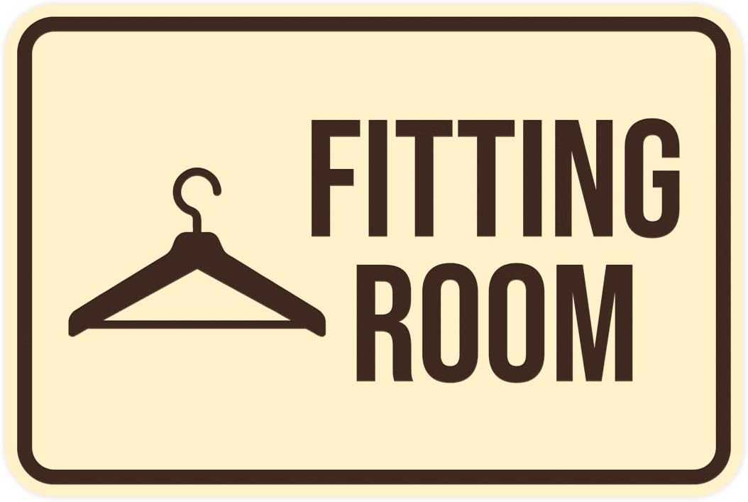 Classic Framed Fitting Room Sign (Ivory/Dark Brown) - Medium