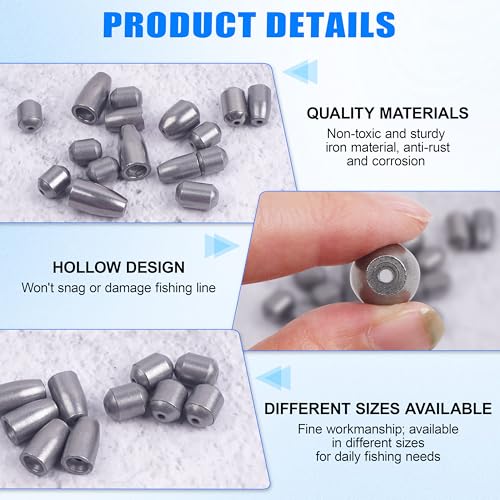 Fishing Sinker Weights Assortment Kit, 26pcs/Box Iron Fishing Weights Set Egg Weights Bass Casting Sea Fishing Weights for Saltwater Freshwater - Image 2