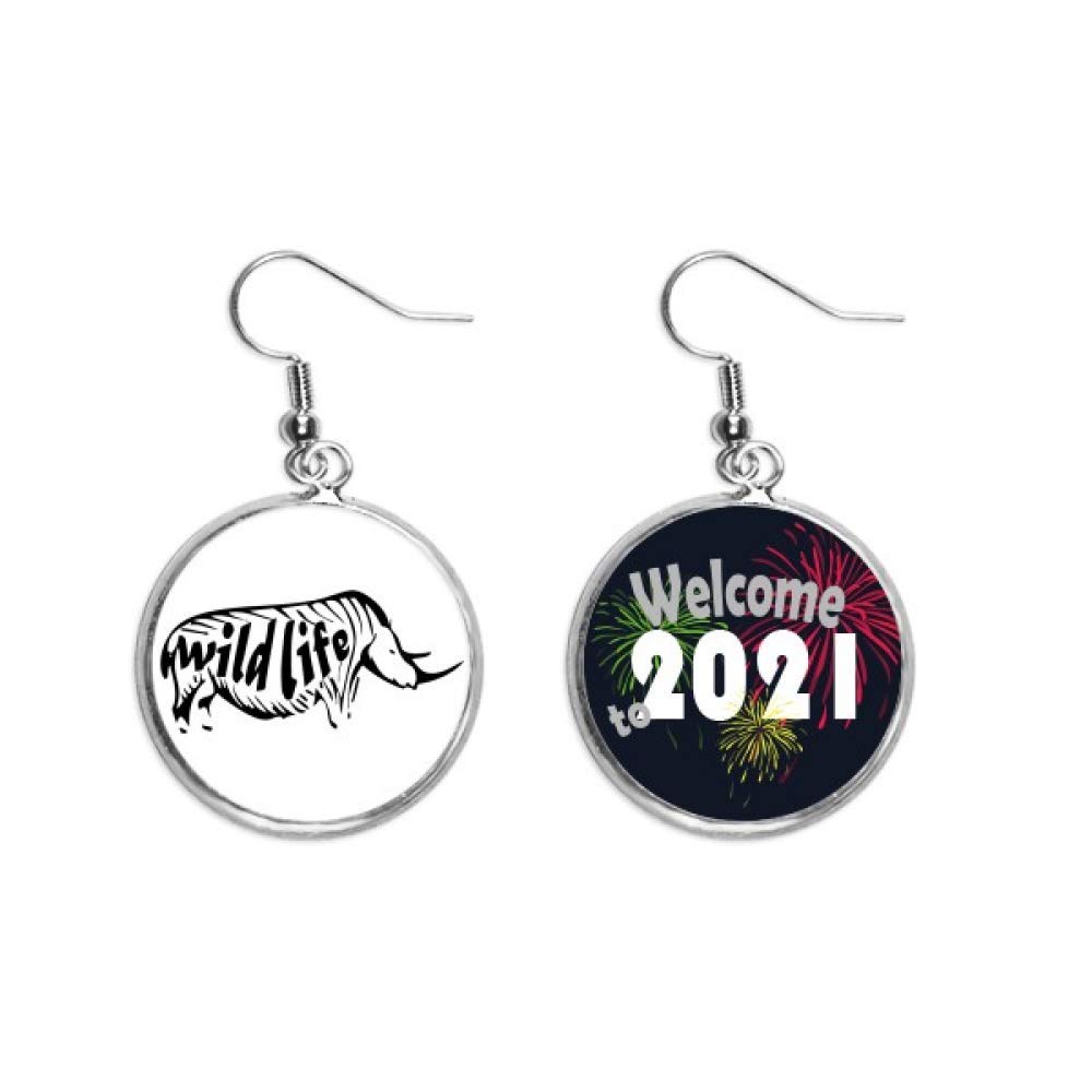 Pendientes de rinoceronte negro joyería de plata M con diseño de animales 5
