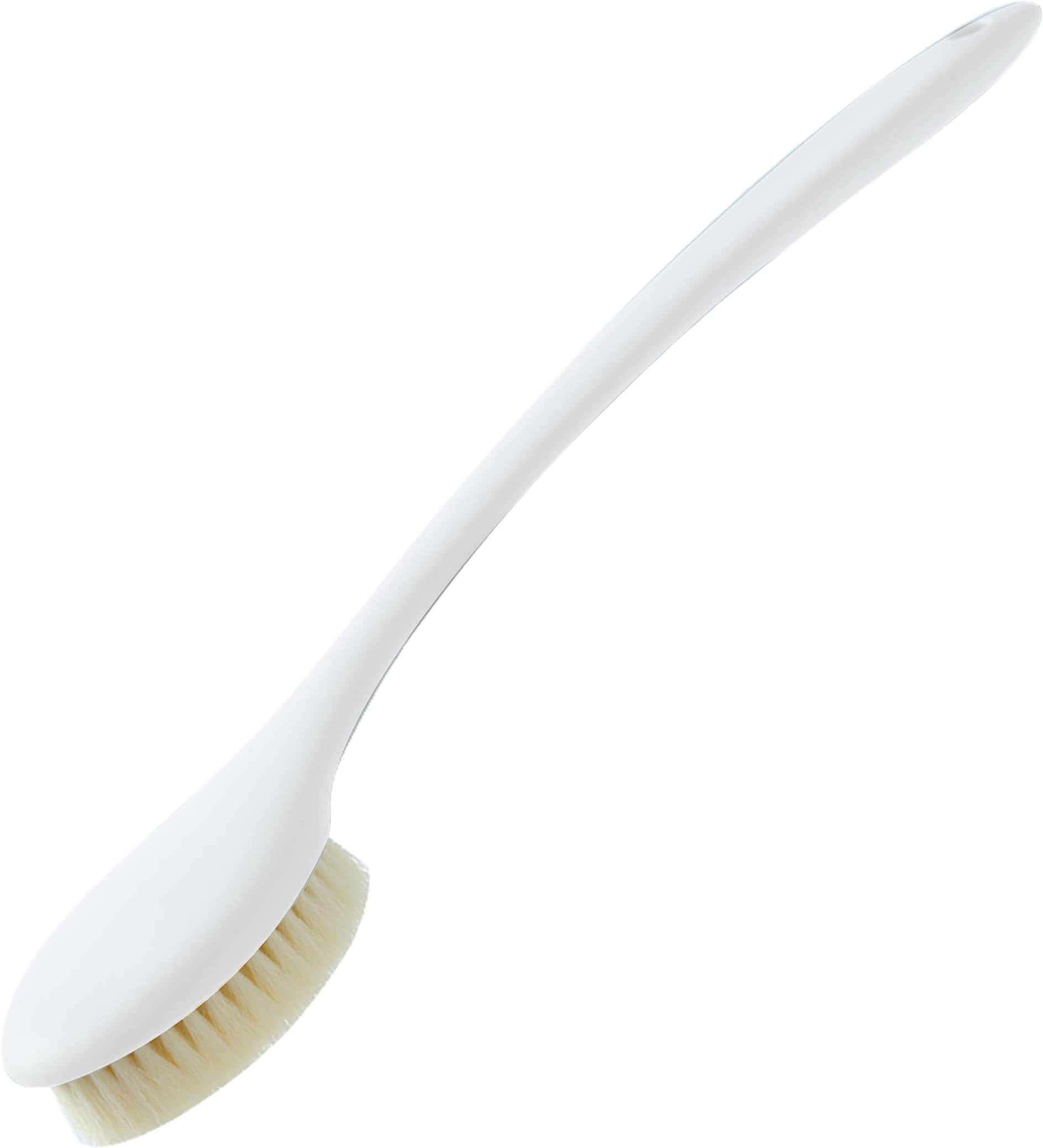 Bath Scrubber Body Brush Shower Scrubber Back Brush with Long Handle, Ergonomic Nonslip Durable (White)