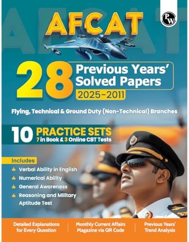 PW 28 AFCAT Previous Years Solved Papers (2025 - 2011) For Flying ...