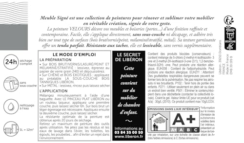 Peinture meuble Libéron résistante aux taches et lessivable ocre velours